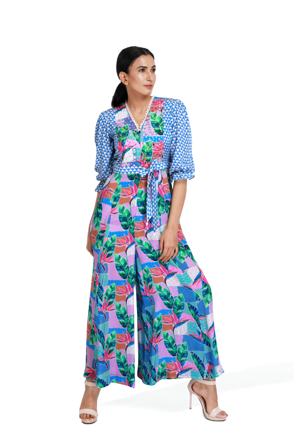 Blue Floral Jumpsuit