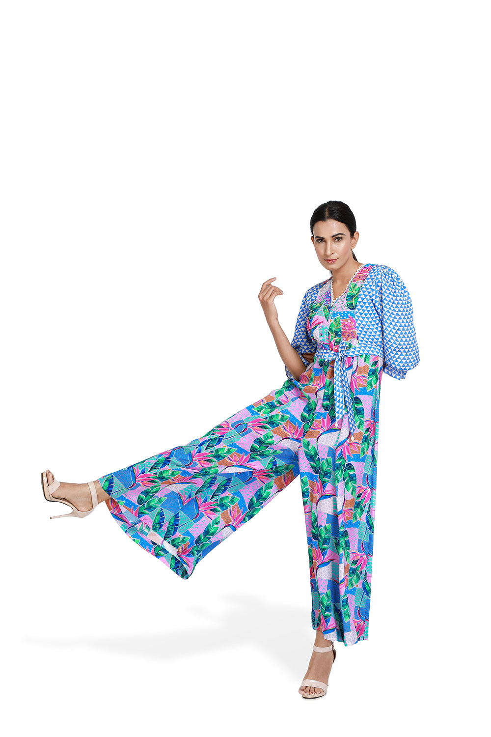 Blue Floral Jumpsuit