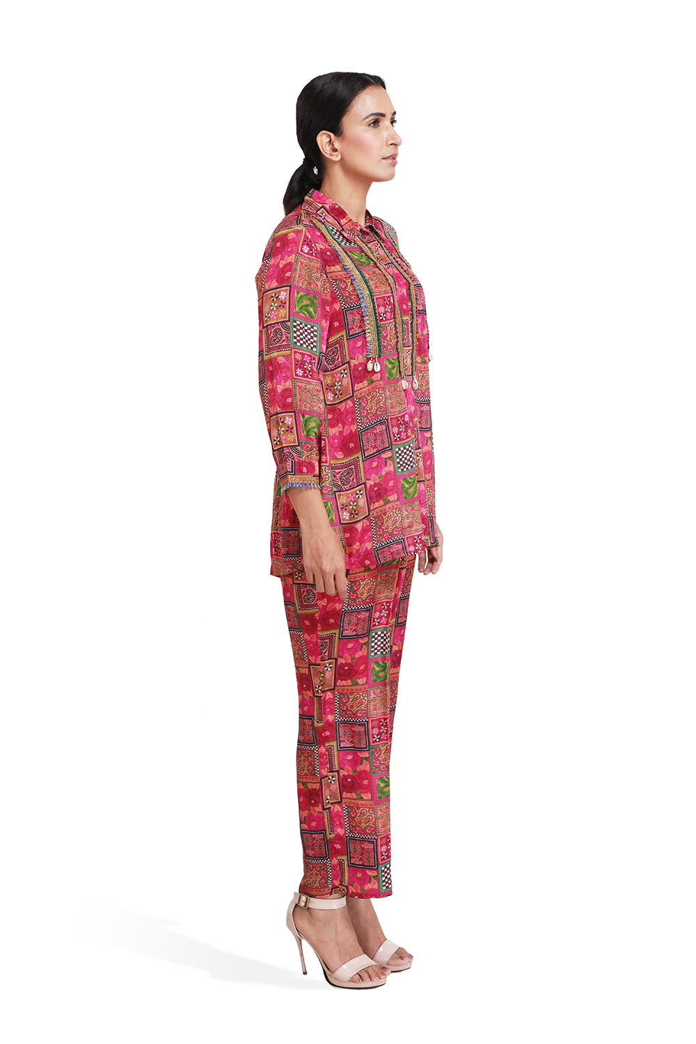 Majenta Square Print Co-ord Set - Set of 2