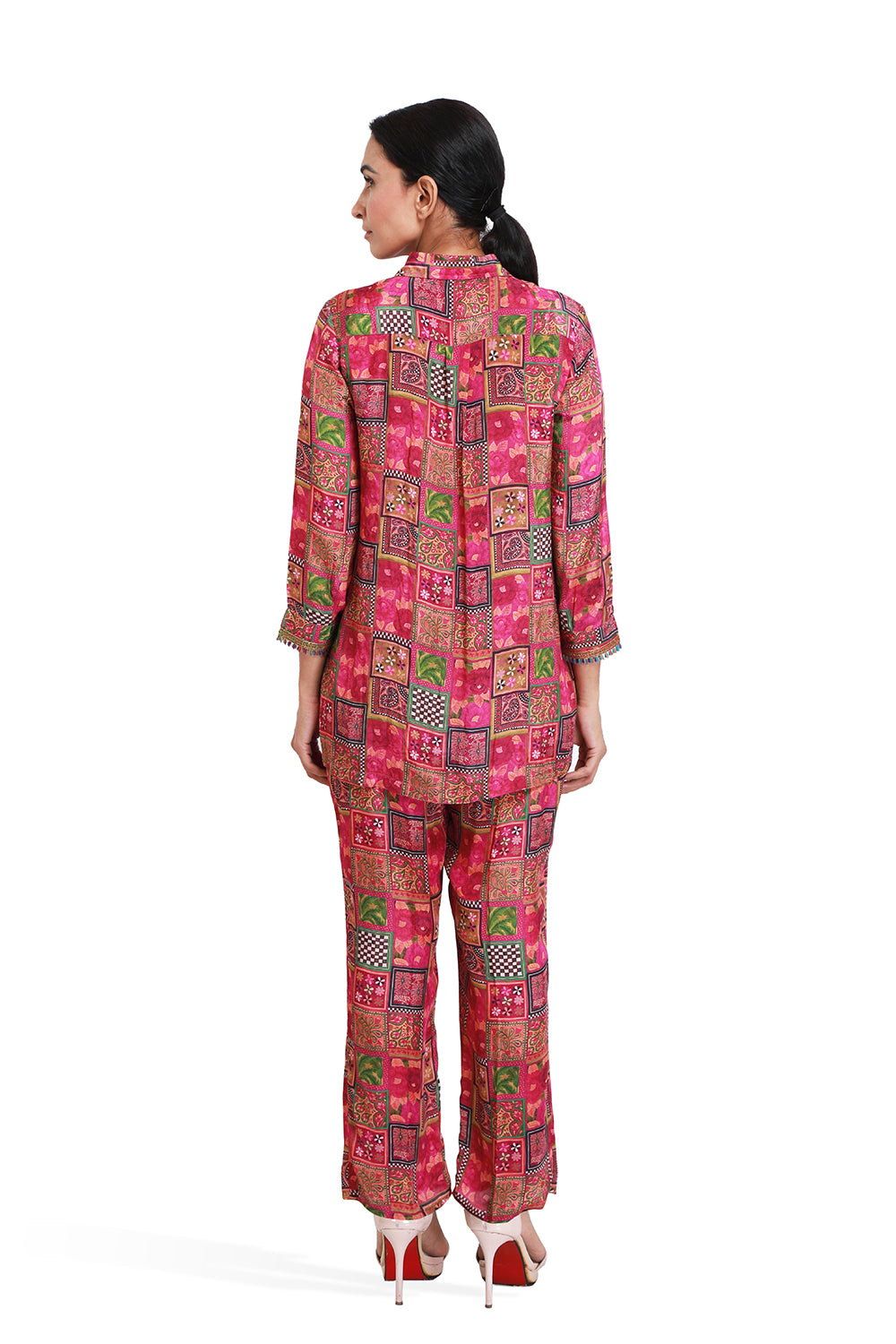 Majenta Square Print Co-ord Set - Set of 2